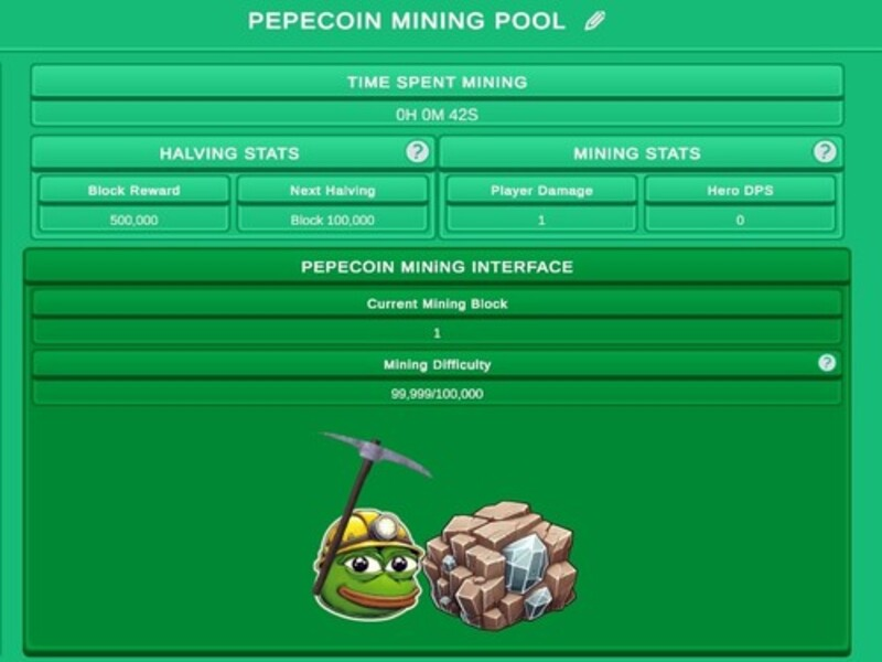 Jwèt Pepecoin Miner similatè san fè anyen konsa sou entènèt