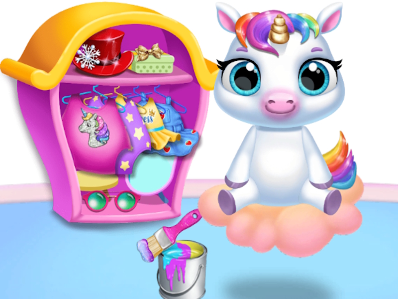 Jwèt Ti bebe mwen an licornes - pone swen 2 sou entènèt