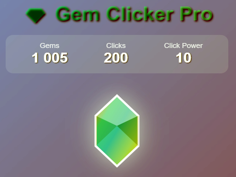 Jwèt Gem Clicker Pro sou entènèt