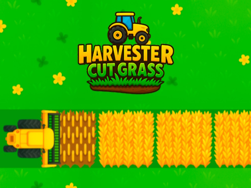Jwèt Harvester koupe zèb sou entènèt
