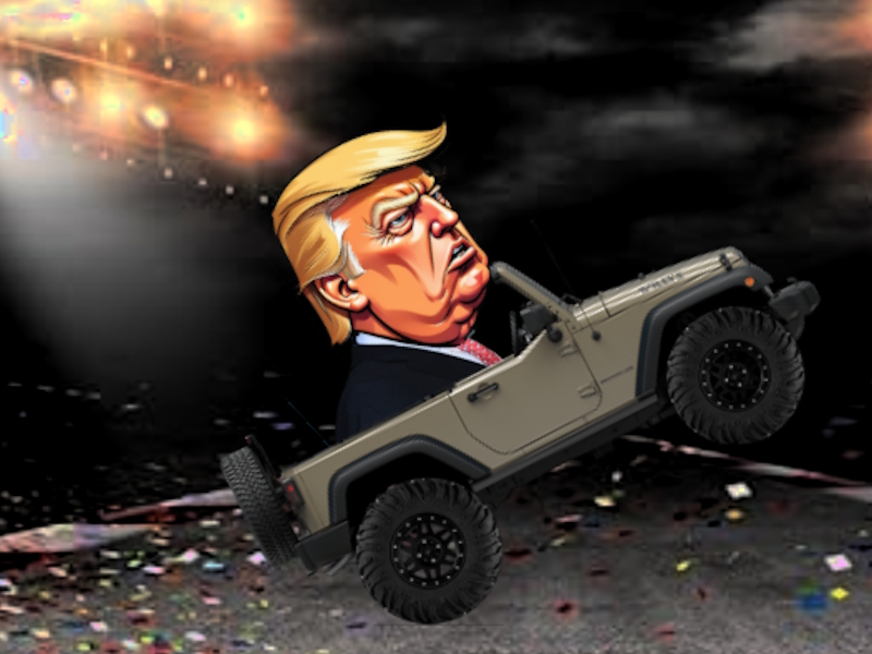 Jwèt Trump wheelie defi sou entènèt